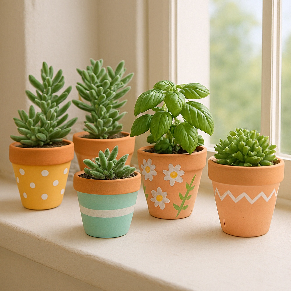 Painted Terracotta Pots