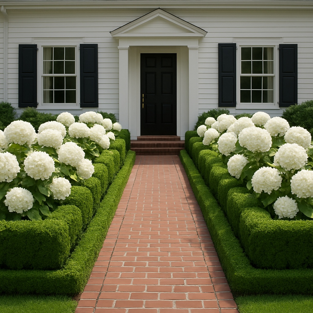 Symmetrical Shrub Bloom Border