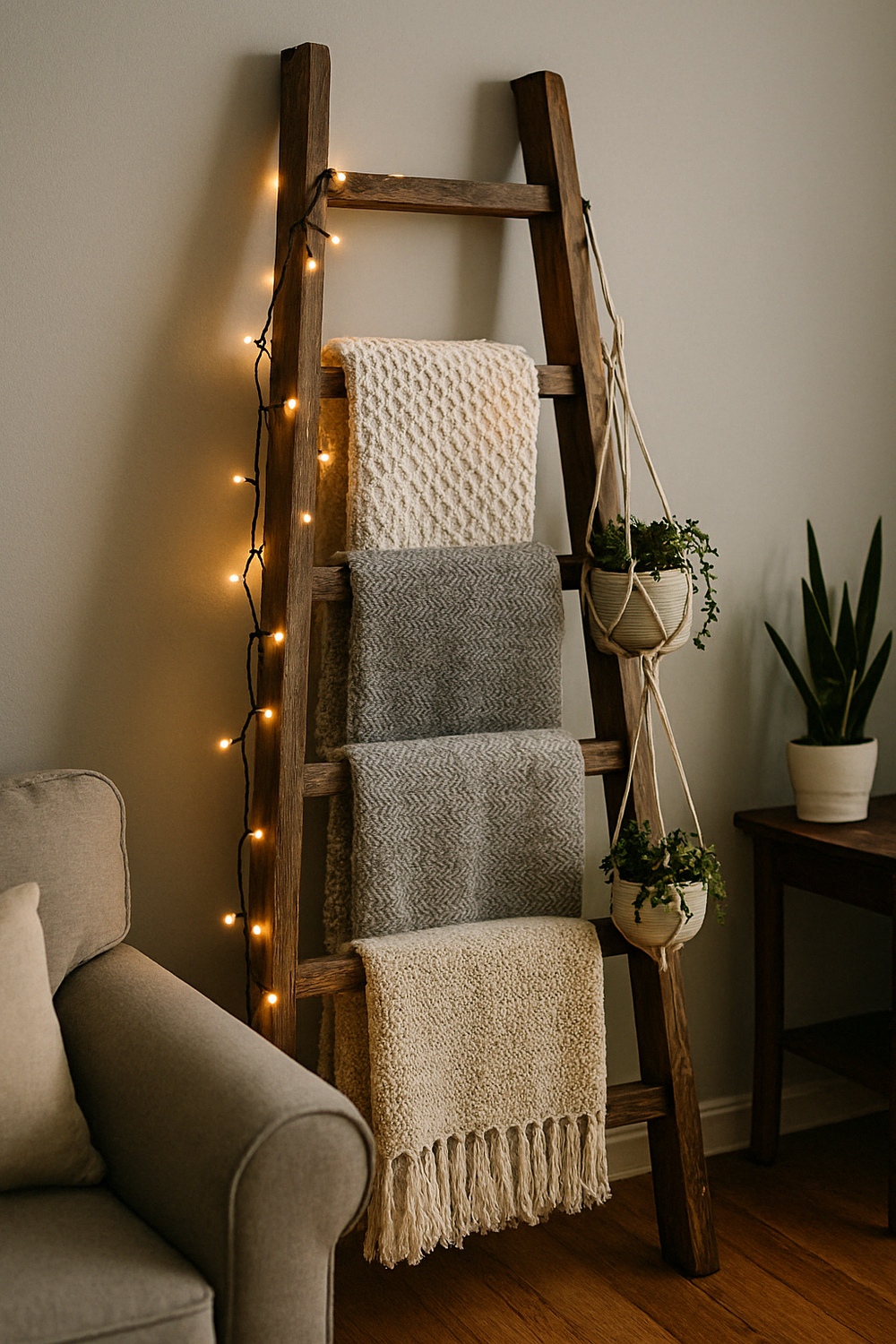 Upcycled Ladder Display
