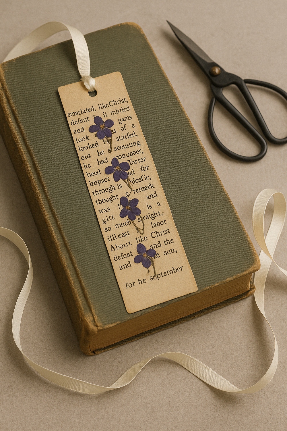 Vintage Book Page Flower Combo