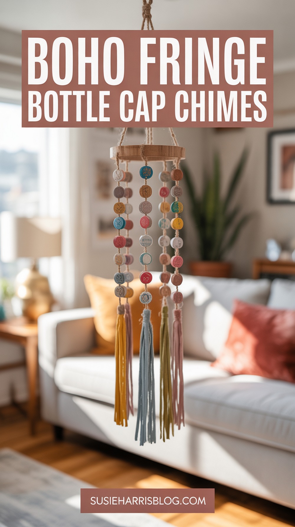Boho Fringe Bottle Cap Chimes