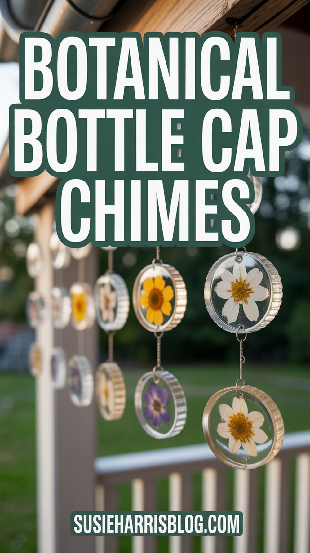 Botanical Resin Bottle Cap Chimes