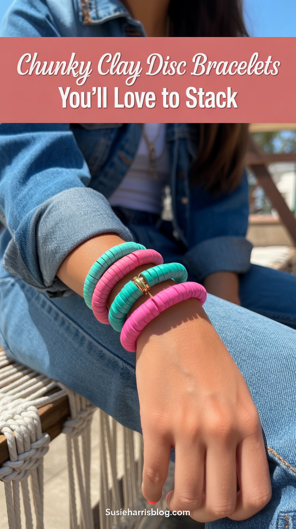 Chunky Polymer Clay Disc Bracelets