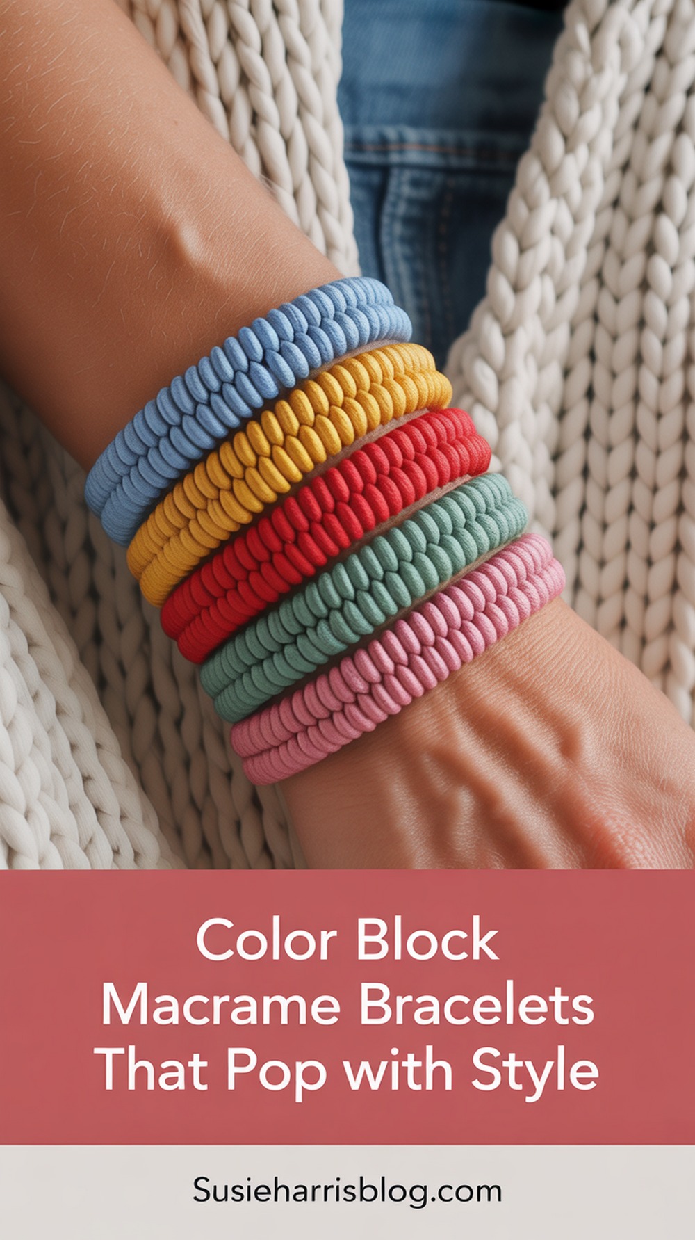 Color Block Macrame Bracelets