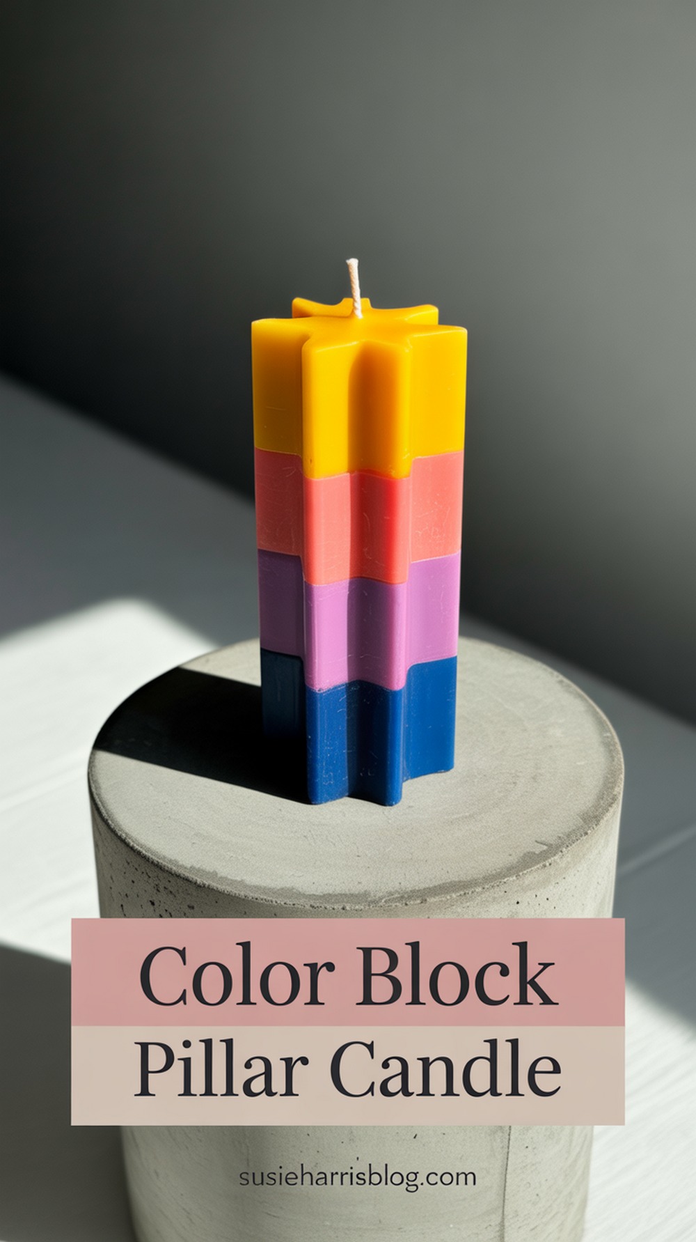 Color Block Pillar Candle