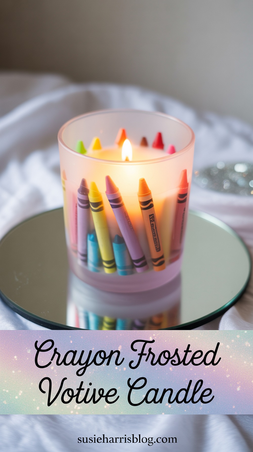 Crayon Frosted Votive Candle