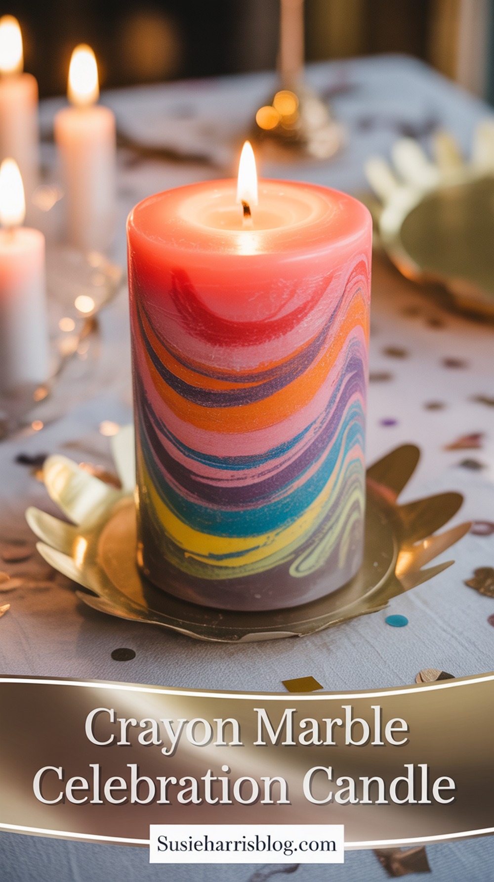 Crayon Marble Celebration Candle