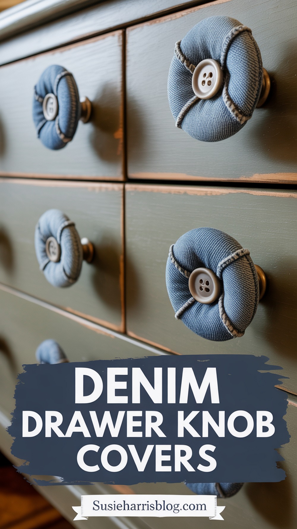 Denim Drawer Knob Covers