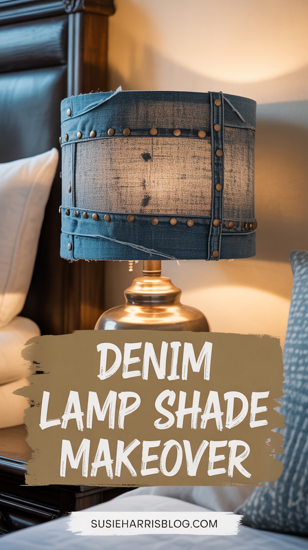 Denim Lamp Shade Makeover