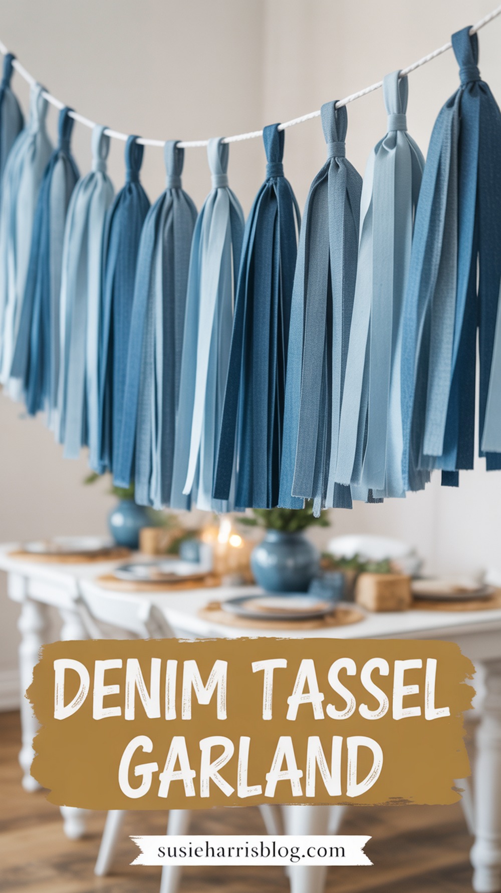 Denim Tassel Garland