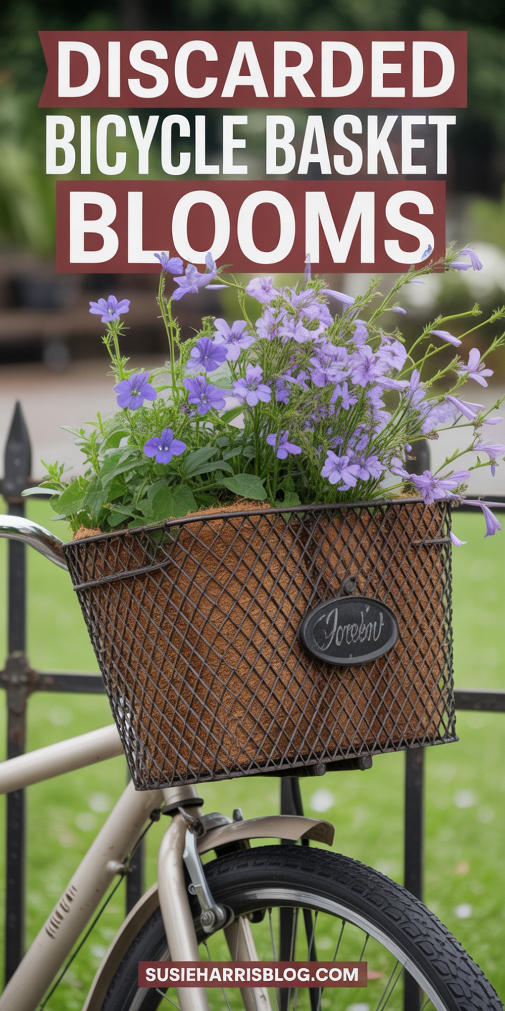 Discarded Bicycle Basket Blooms