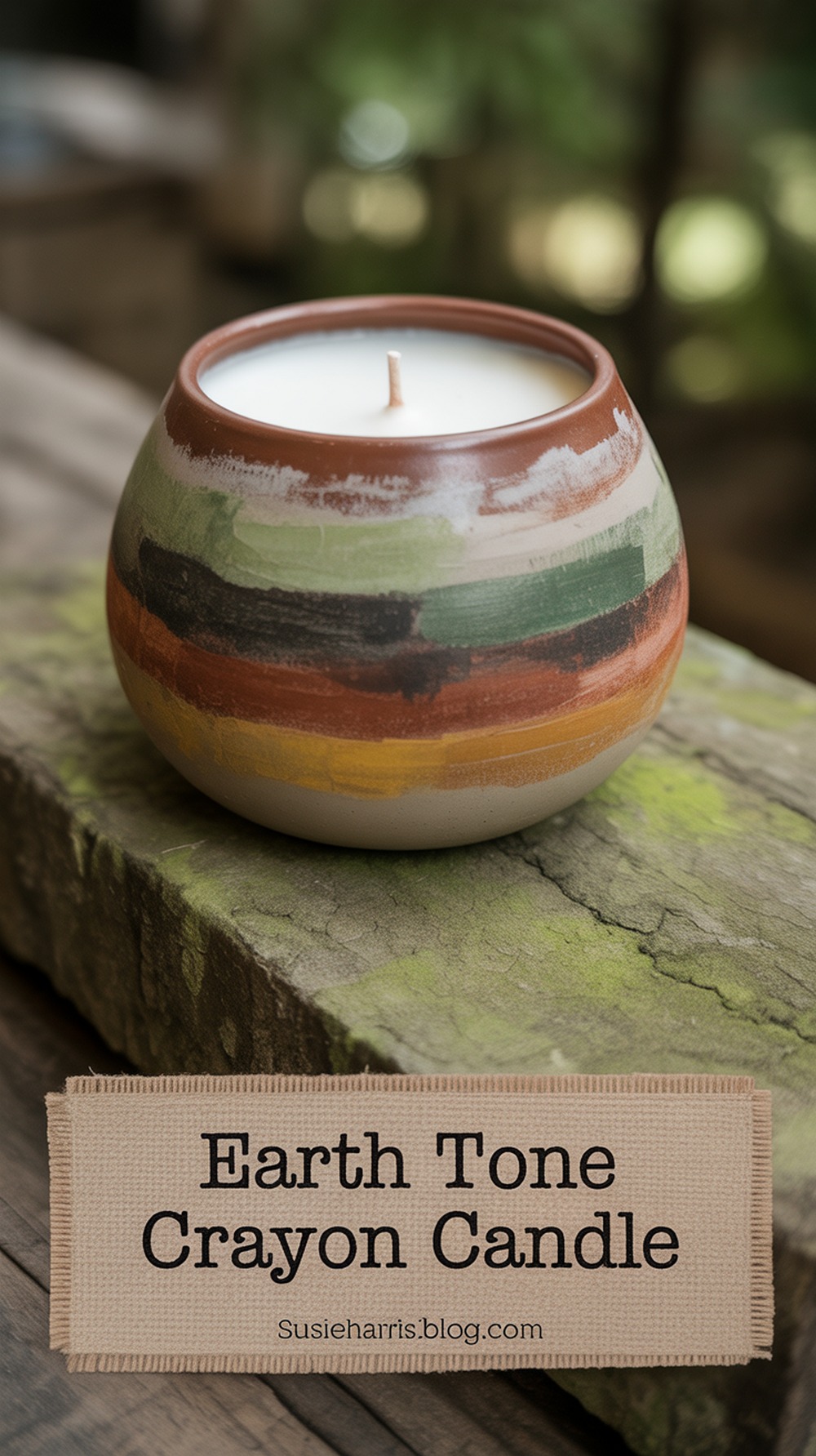 Earth Tone Crayon Candle