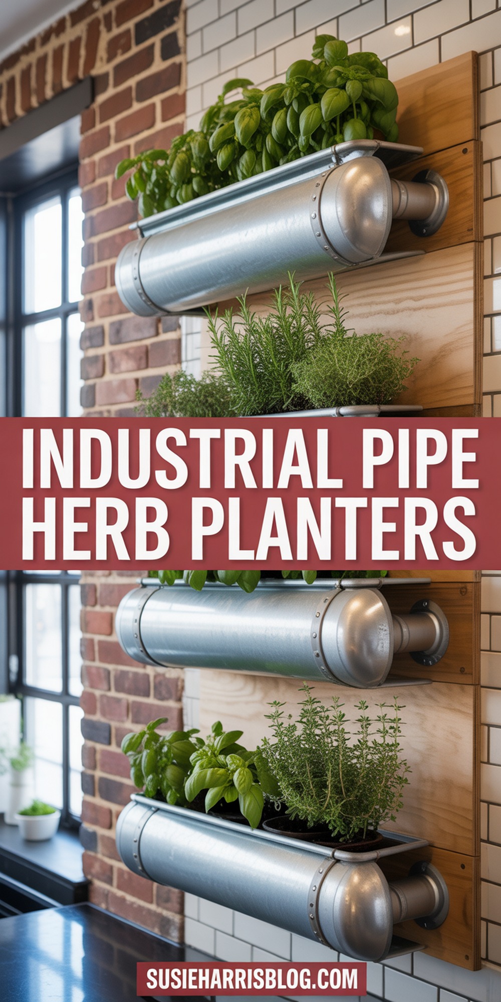 Industrial Pipe Herb Planters