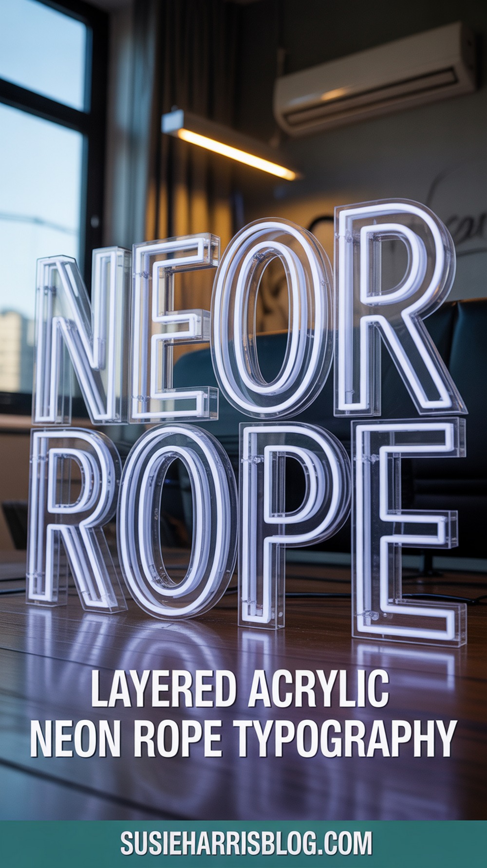Layered Acrylic Neon Rope Typography