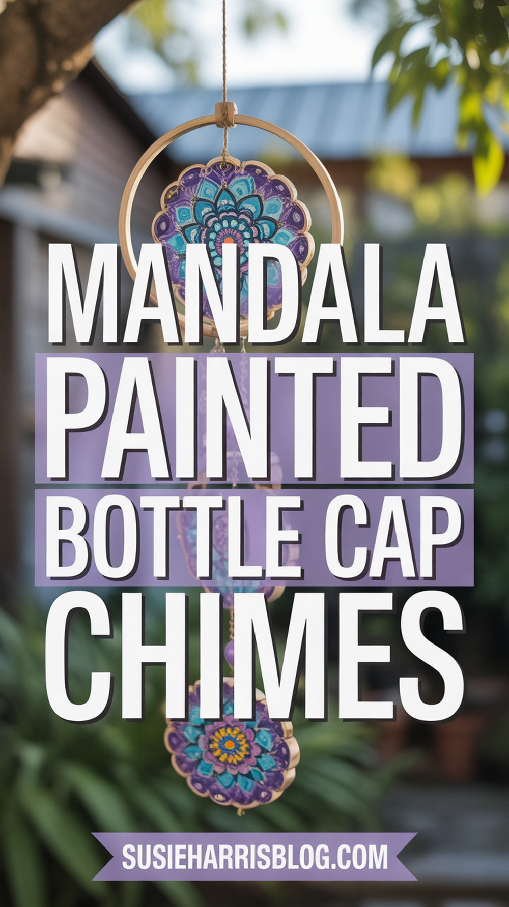 Mandala Painted Bottle Cap Chimes