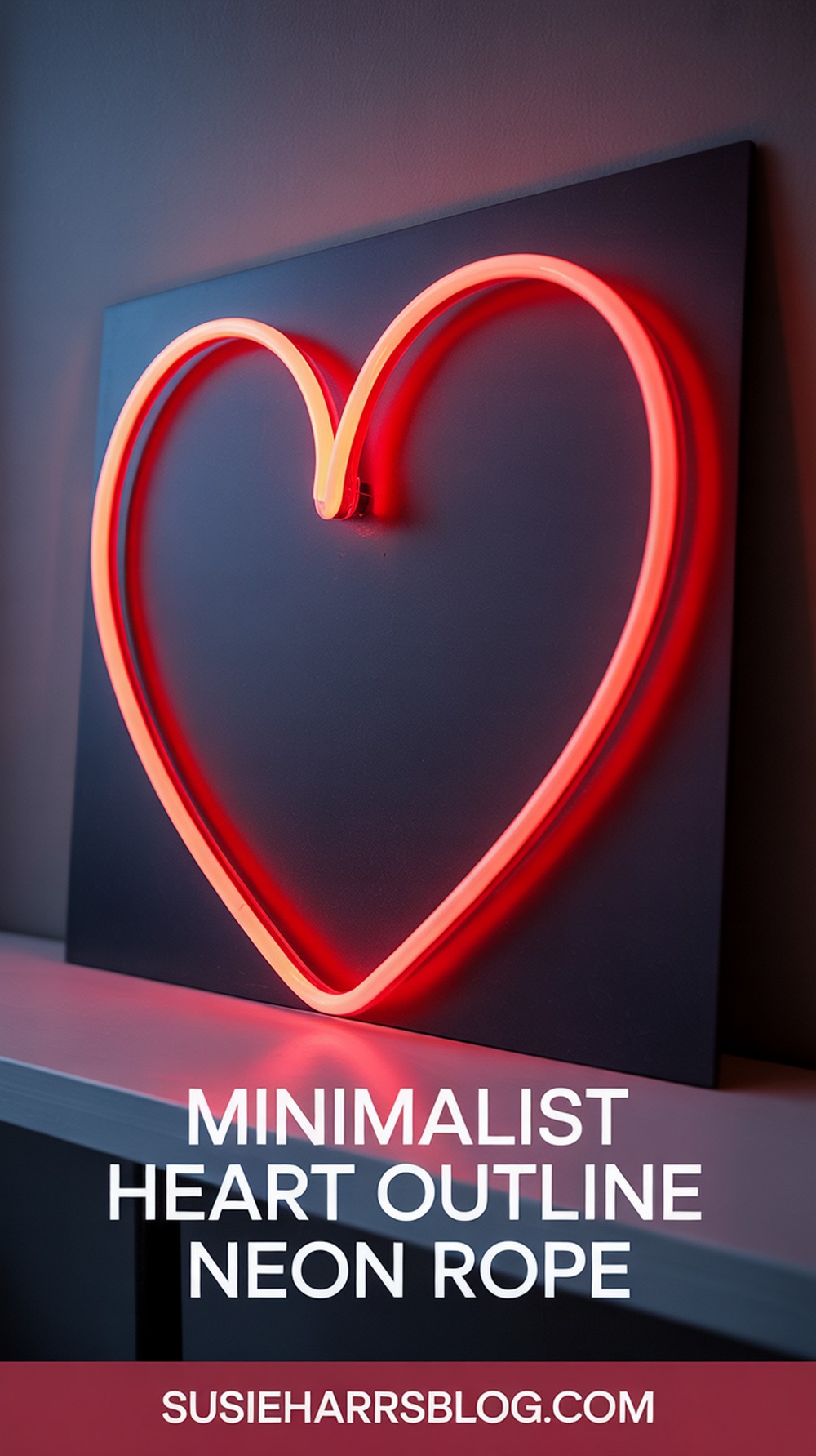 Minimalist Heart Outline Neon Rope