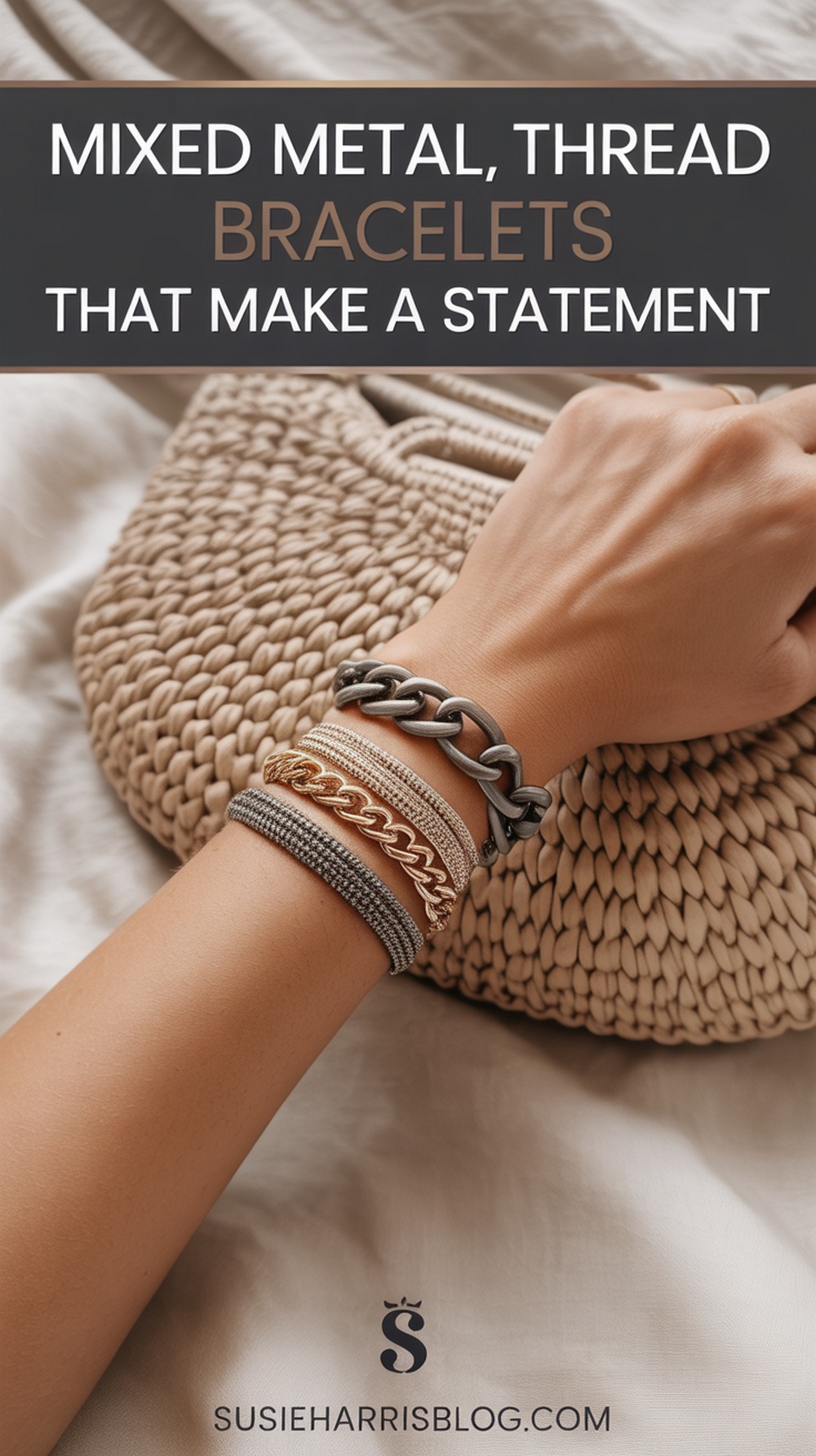 Mixed Metal Chain and Thread Bracelets