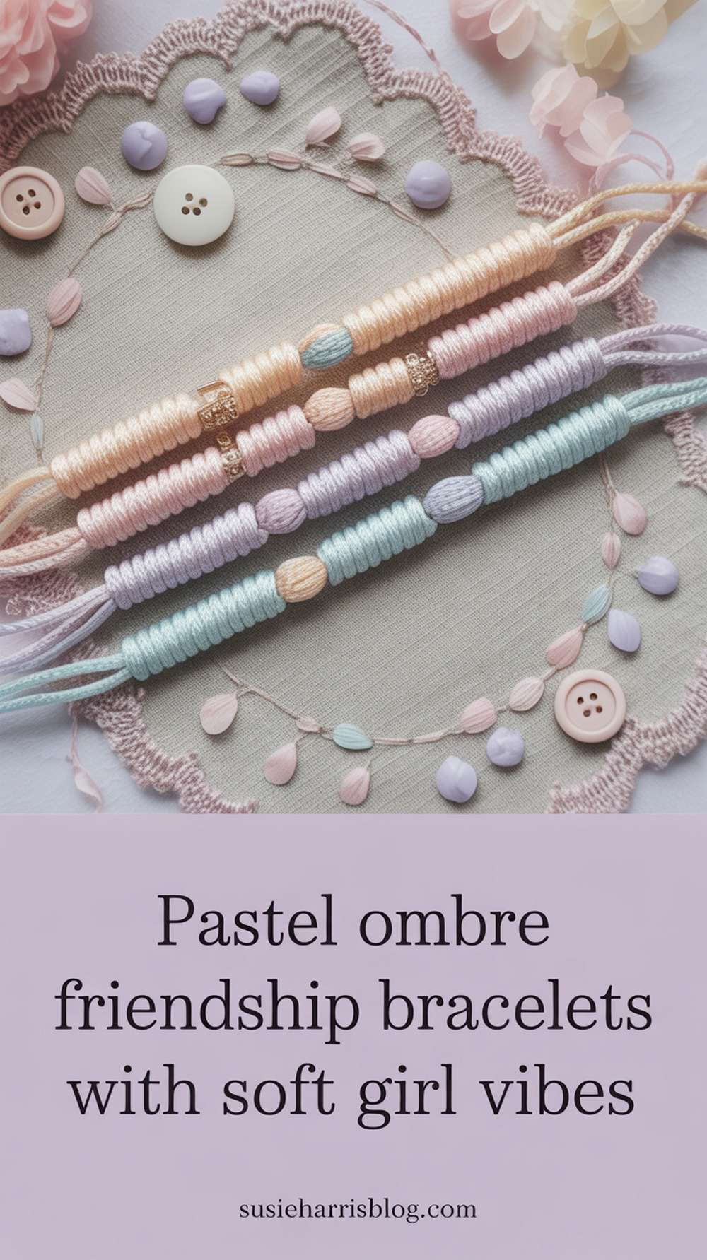 Pastel Ombre Embroidery Floss Bracelets