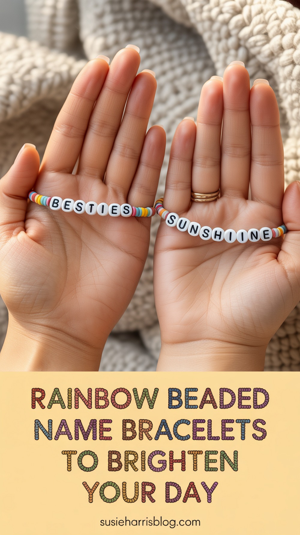 Rainbow Beaded Name Bracelets