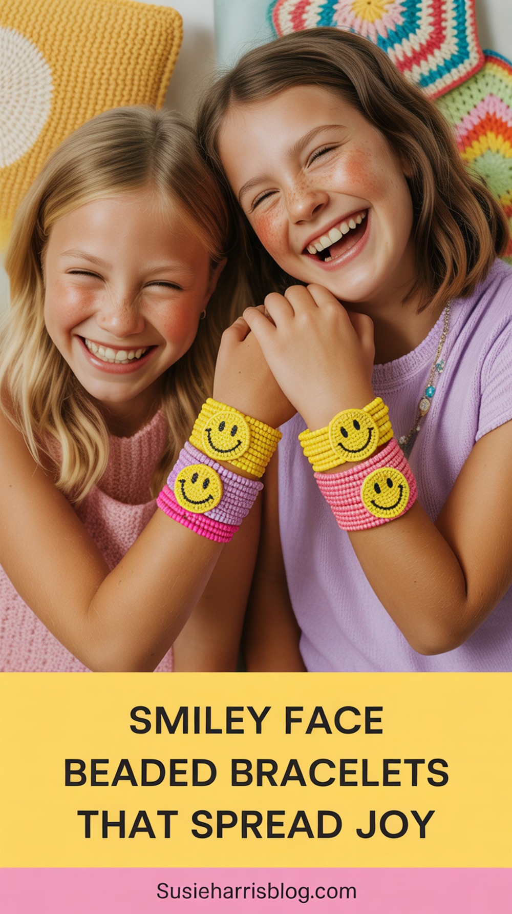 Smiley Face Bead Bracelets