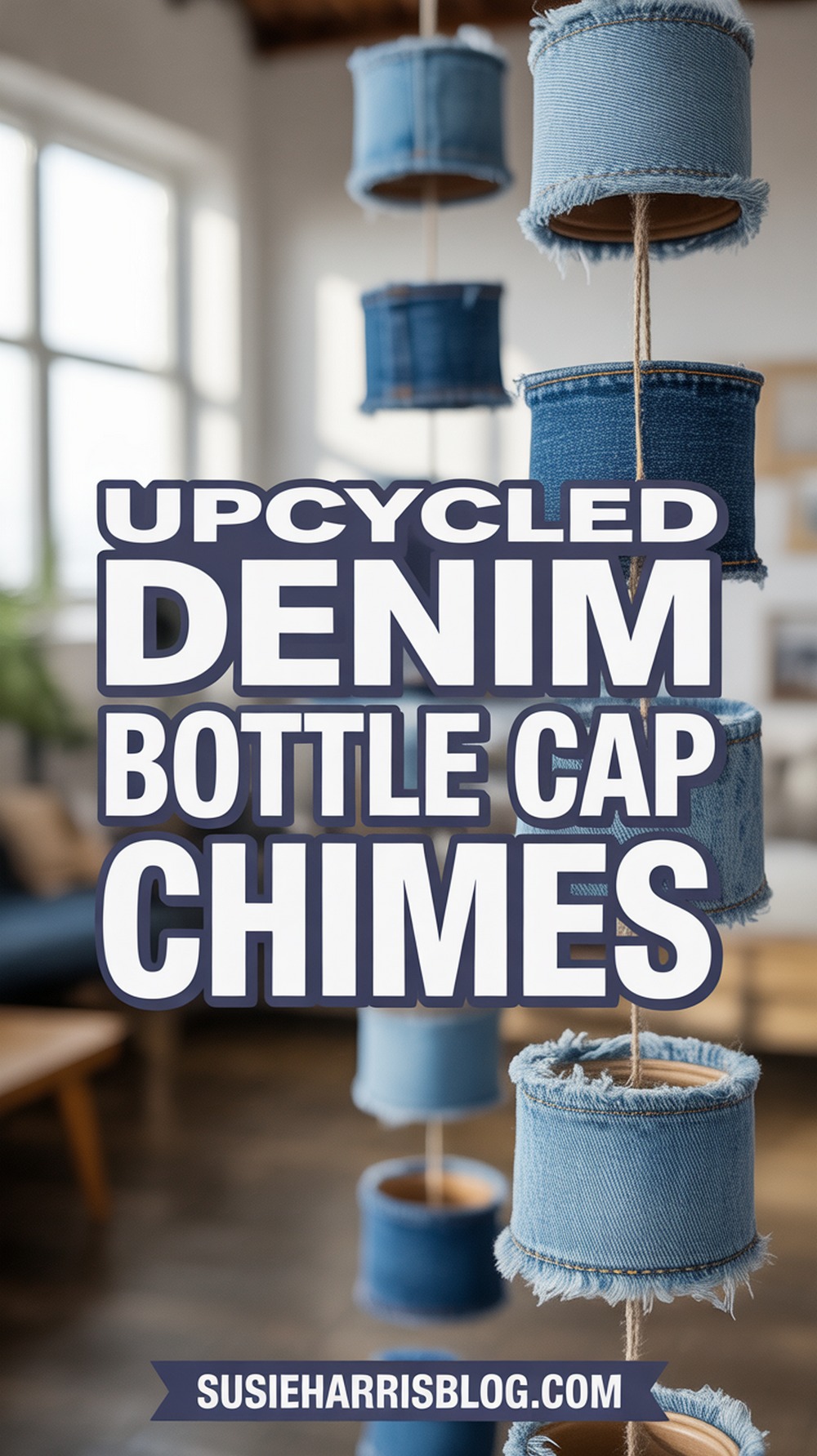 Upcycled Denim Bottle Cap Chimes