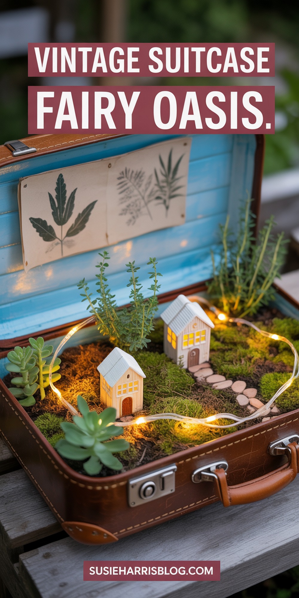 Vintage Suitcase Fairy Oasis