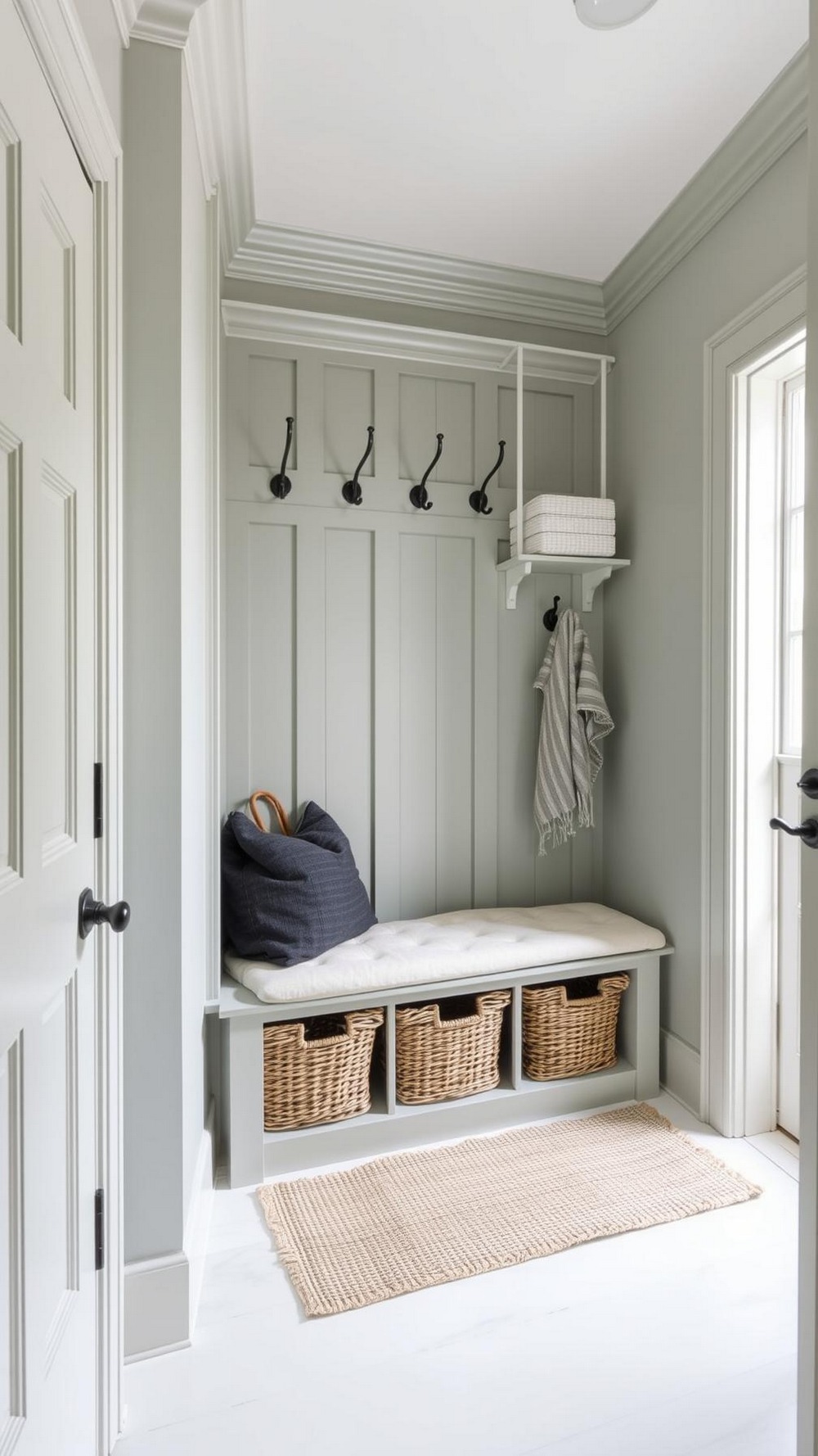 Color Drenched Mudroom in Soft Sage or Clay