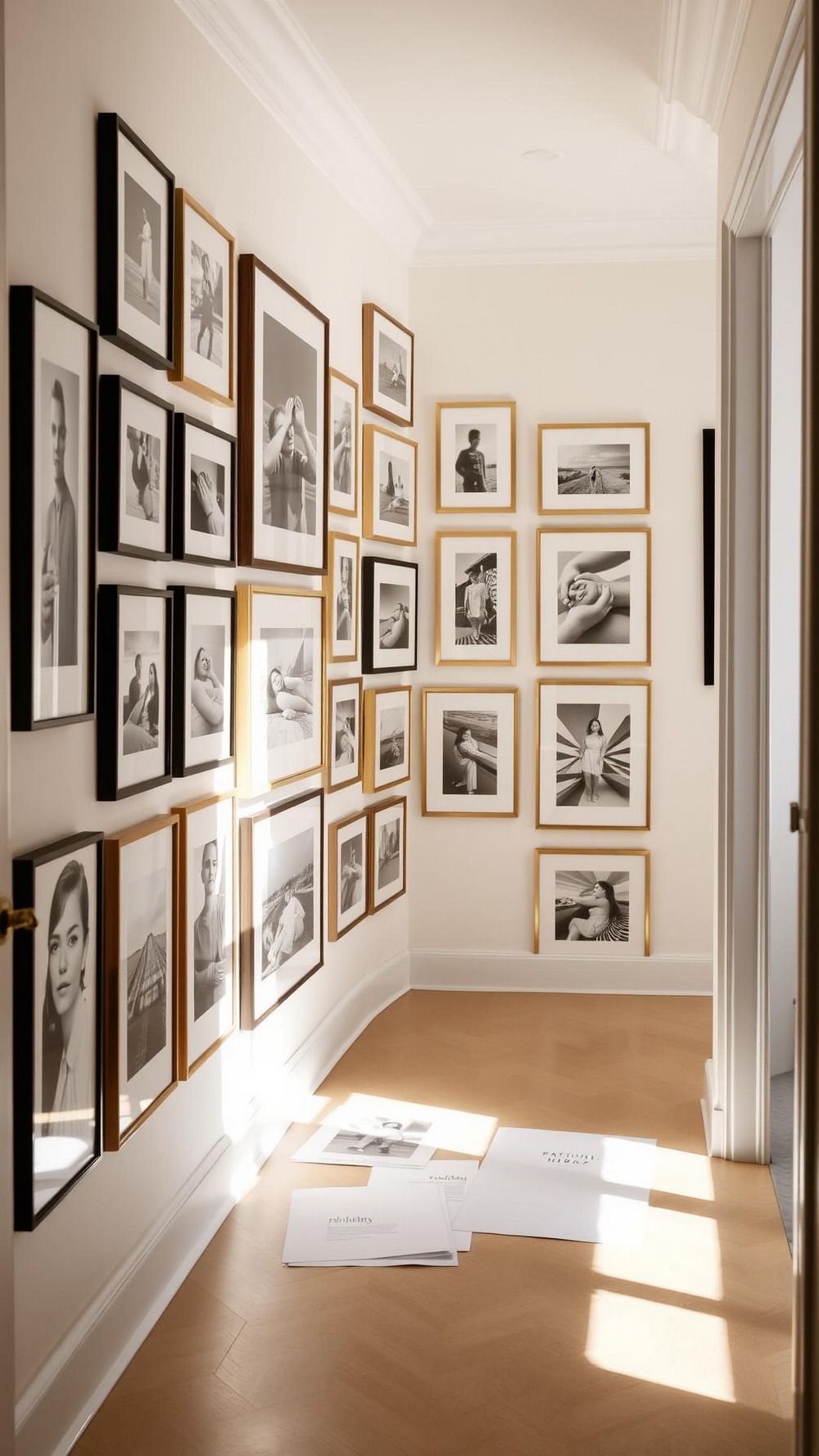 Curated Gallery Wall Grid With Mixed Frames