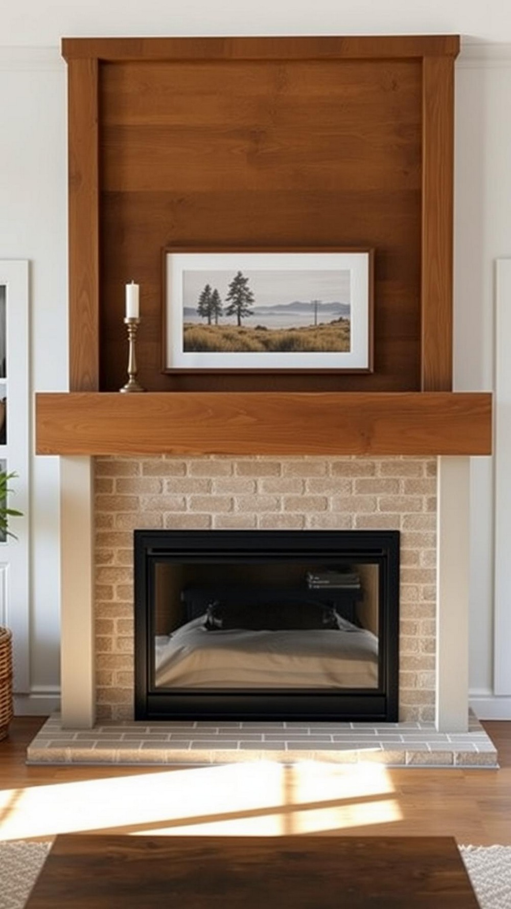 DIY Boxed “Beam” Mantel with Timeworn Character