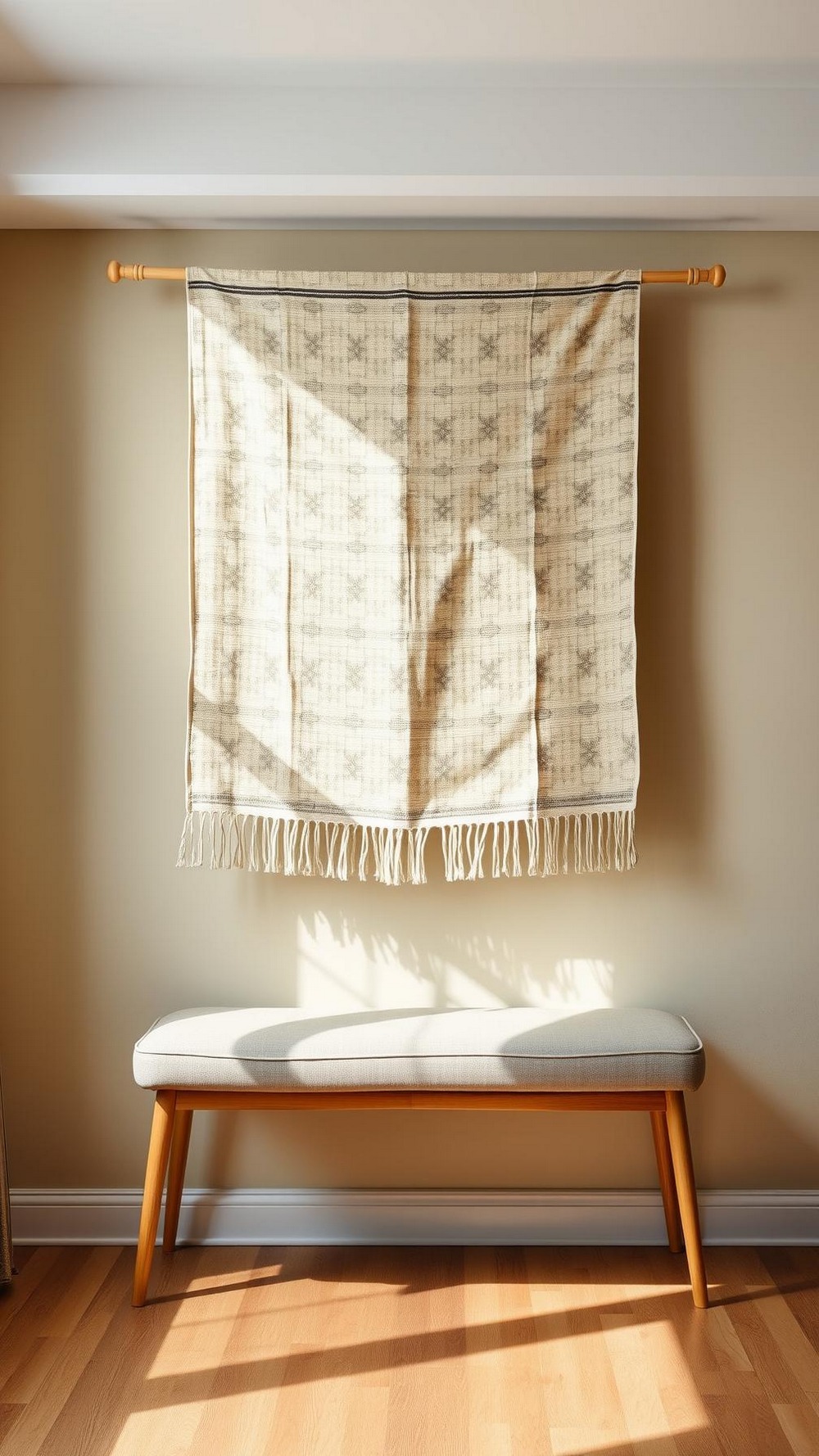 Fabric Panel Tapestry on a Simple Dowel Rail