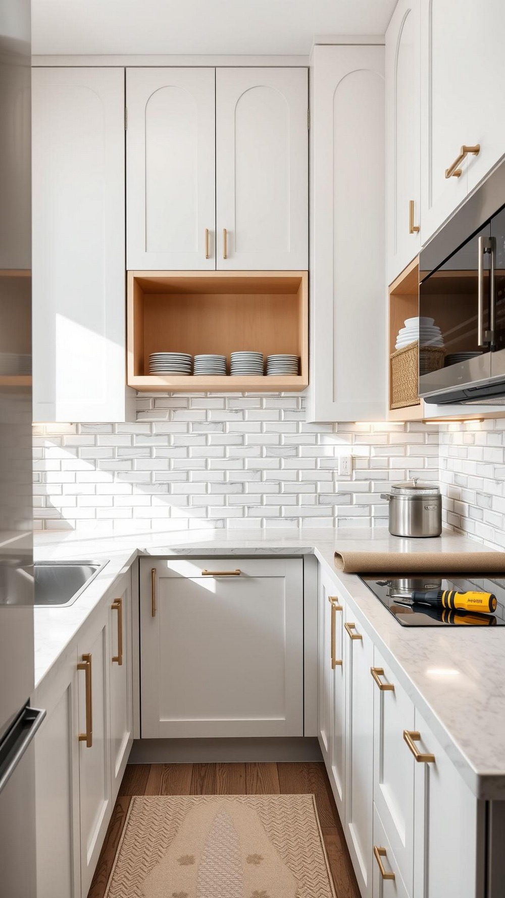 Mini Kitchen Refresh Hardware Liner and Backsplash Accents
