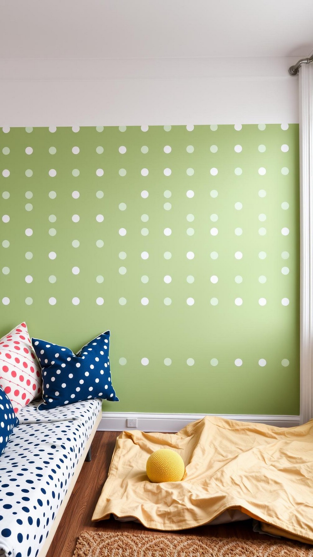 Playful Stenciled Dots or Patterned Spot Wall