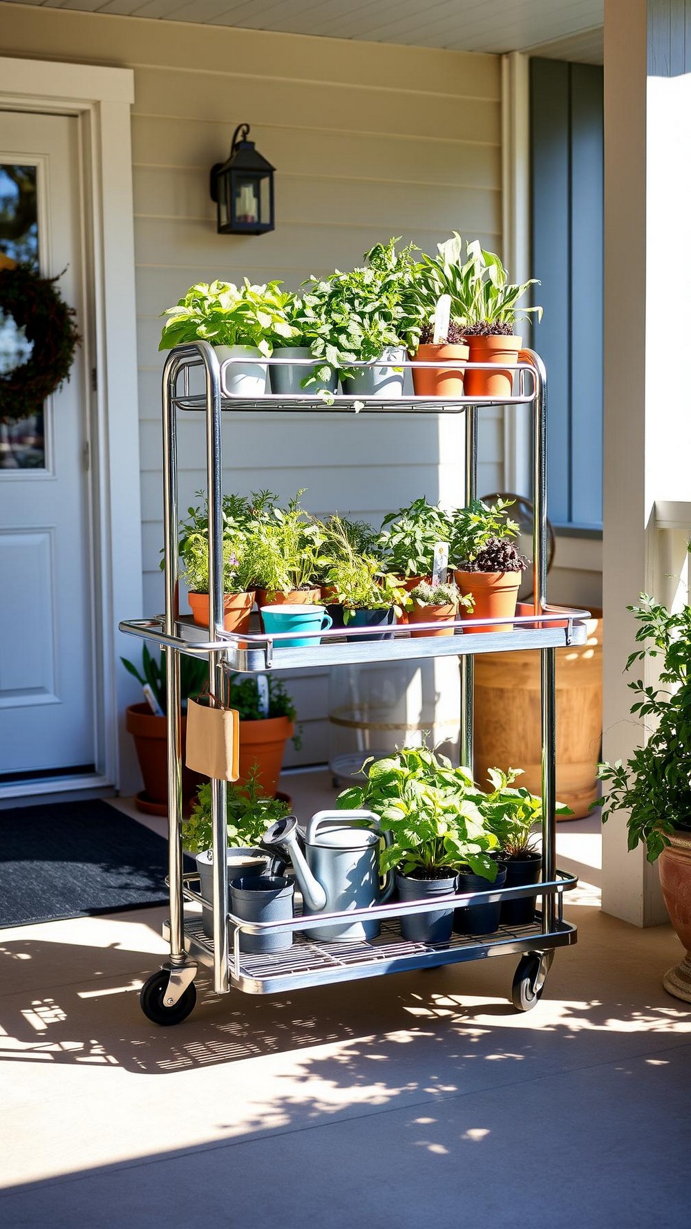Portable Herb Bar on a Rolling Cart