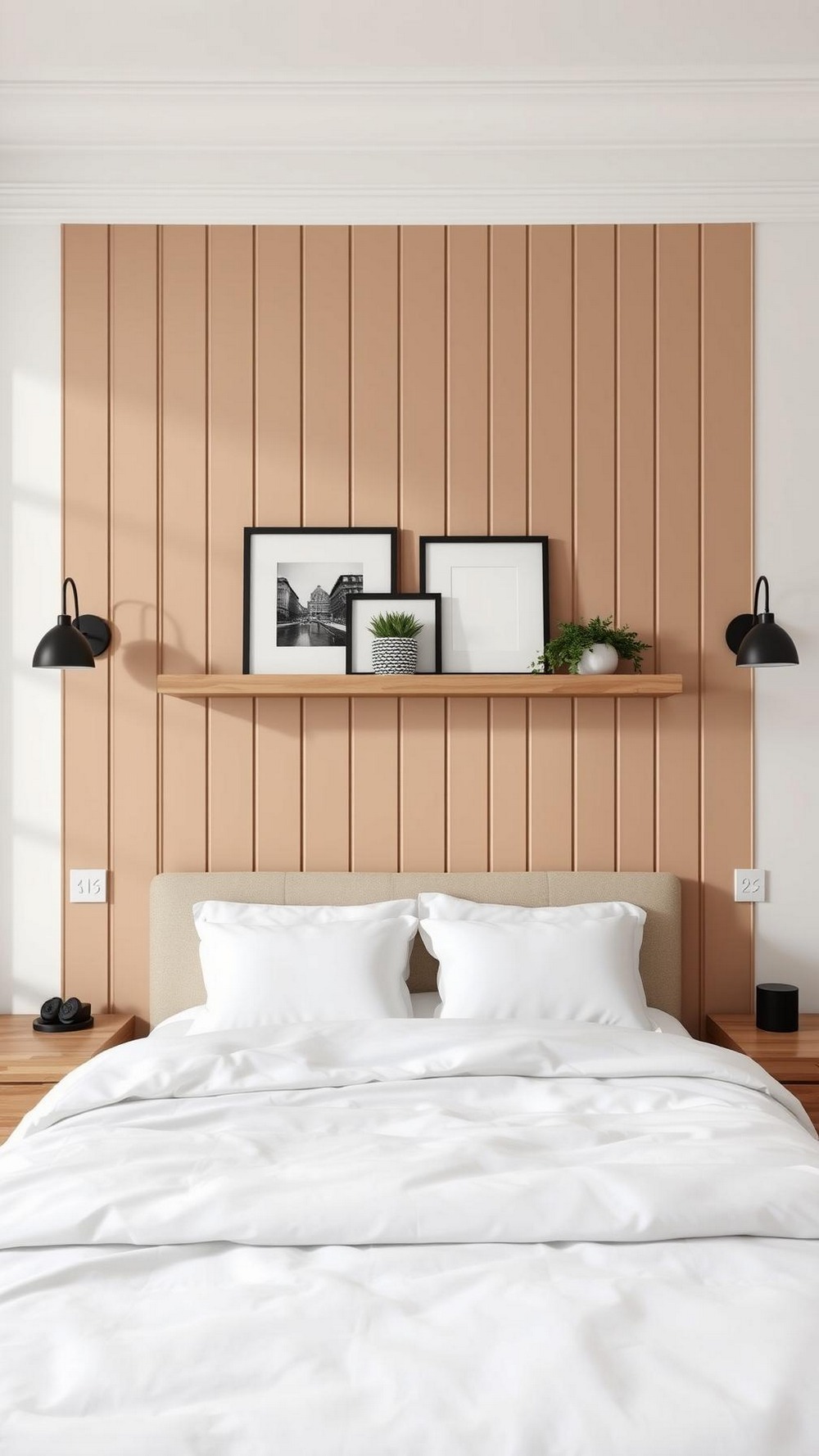 Reclaimed Wood Floating Shelves with Iron Brackets