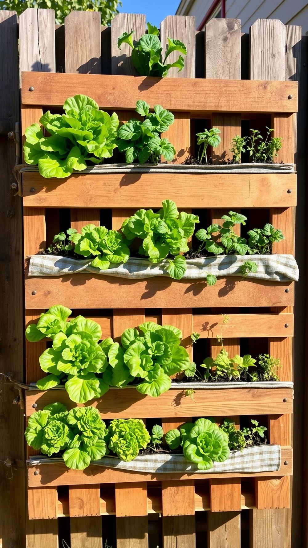 Vertical Pallet Garden for Leafy Greens