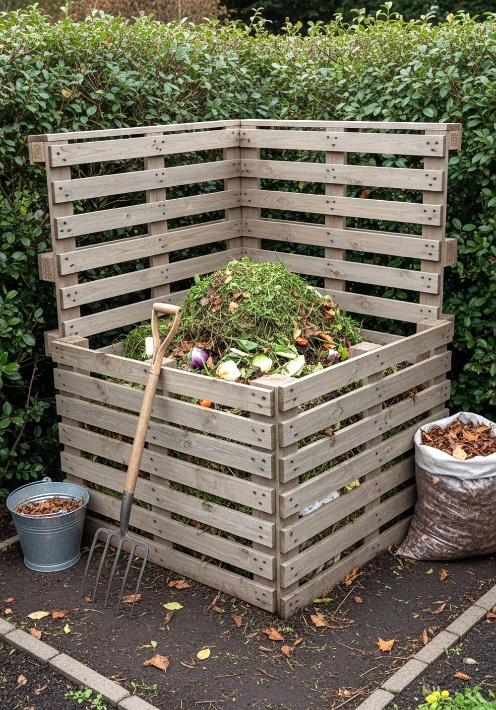 Pallet Compost Bin Corner