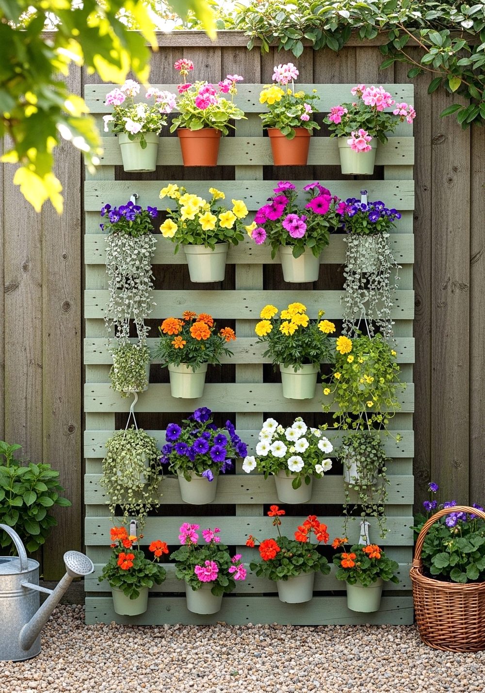 Pallet Flower Wall Display