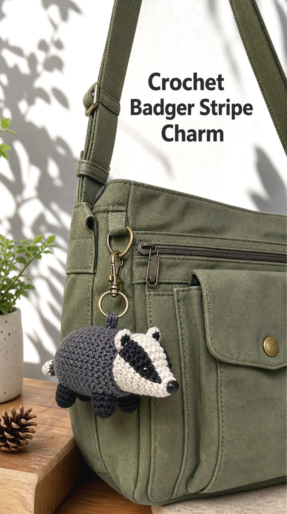 Badger Stripe Charm