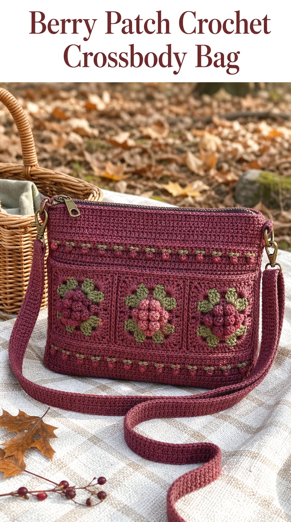 Berry Patch Crochet Crossbody Bag
