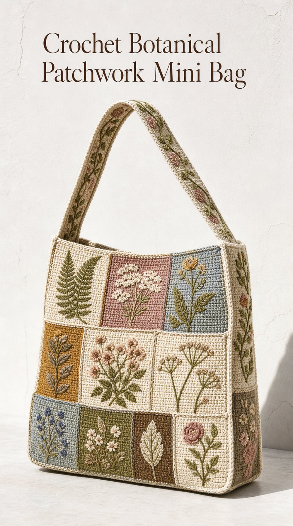 Crochet Botanical Patchwork Mini Bag
