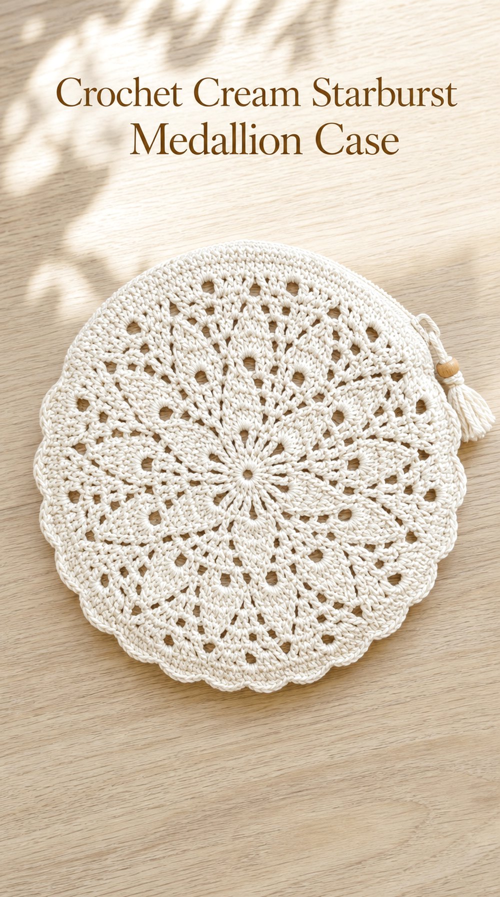 Crochet Cream Starburst Medallion Case