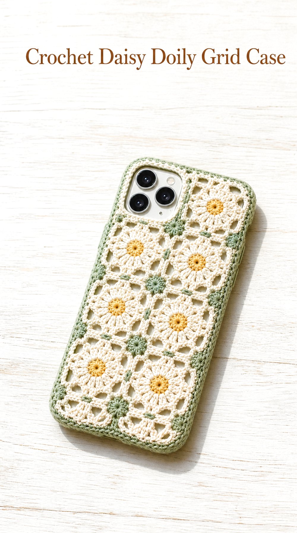 Crochet Daisy Doily Grid Case