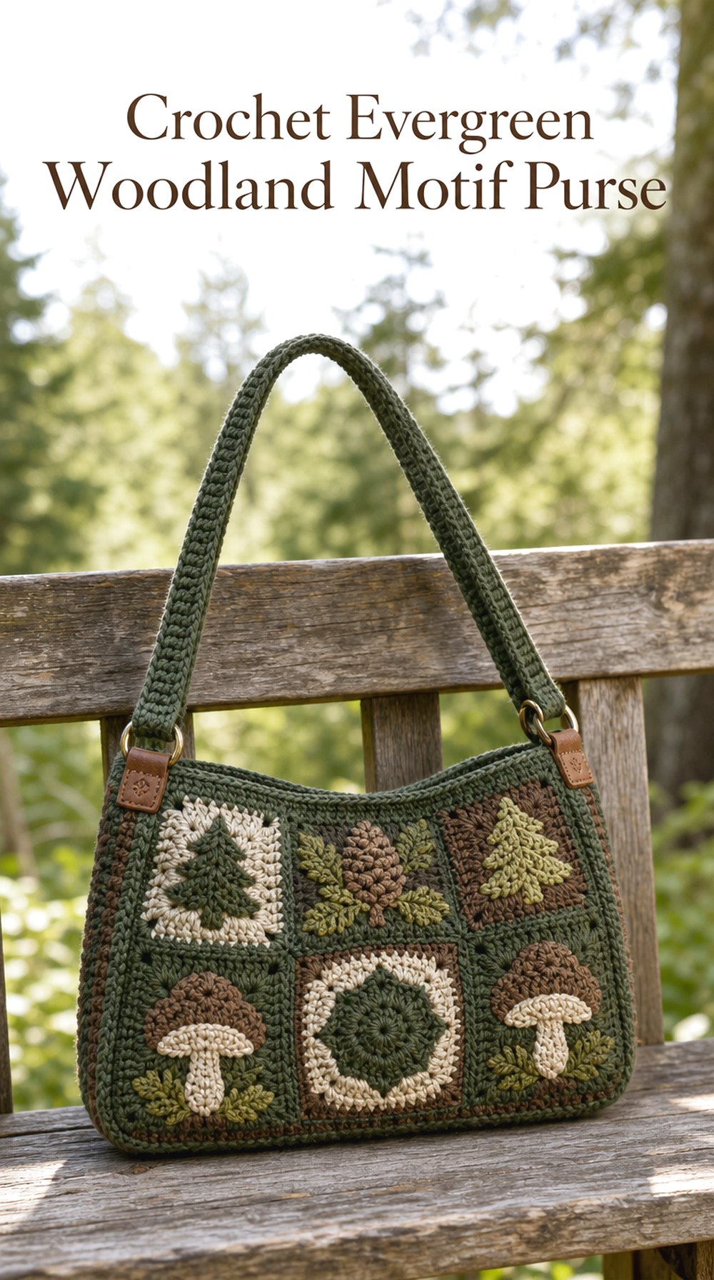 Crochet Evergreen Woodland Motif Purse