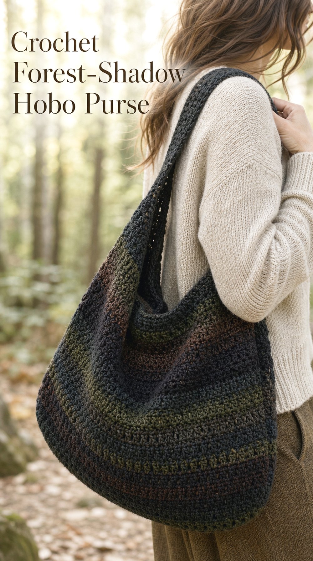 Crochet Forest Shadow Hobo Purse
