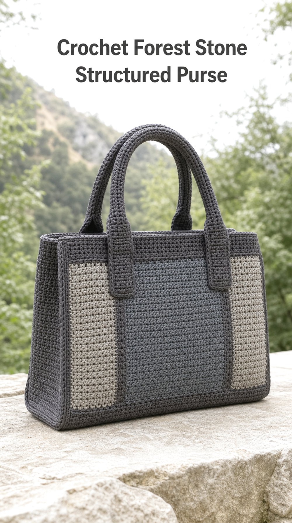 Crochet Forest Stone Structured Purse