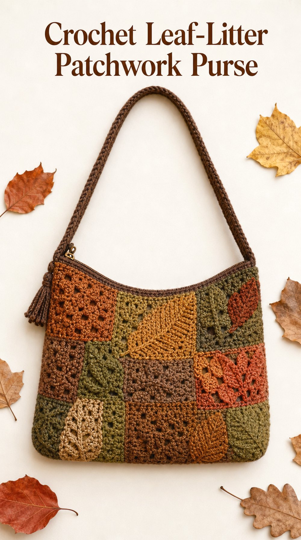 Crochet Leaf Litter Patchwork Purse
