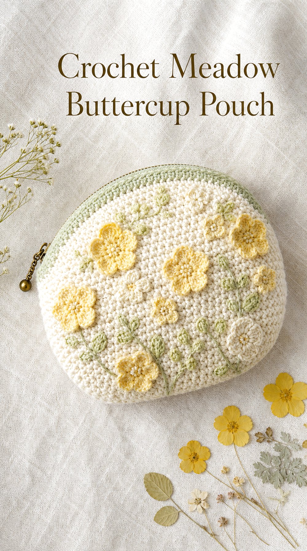 Crochet Meadow Buttercup Pouch