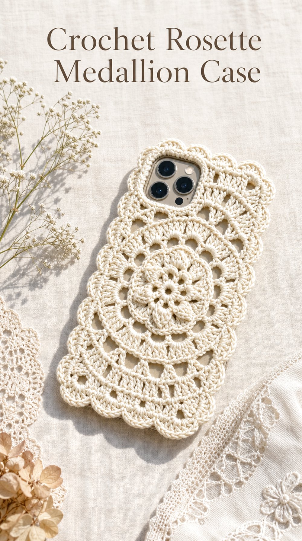 Crochet Rosette Medallion Case