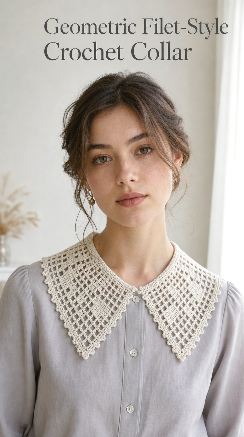 Geometric Filet Style Crochet Collar
