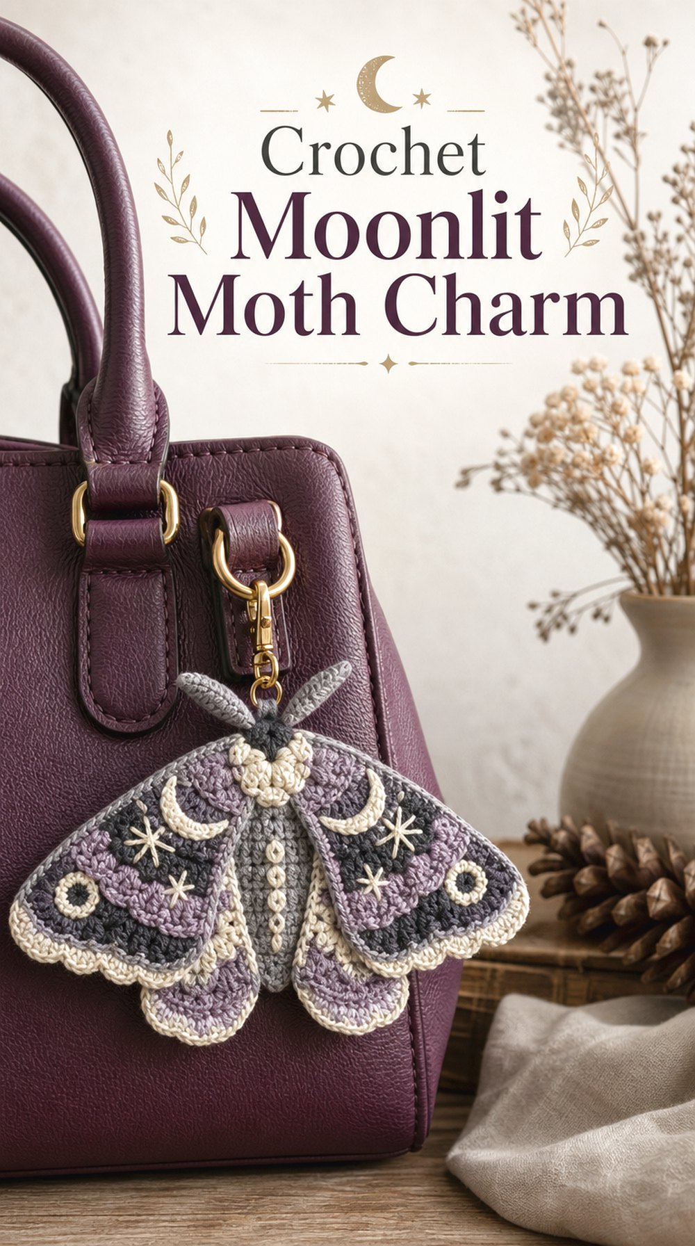 Moonlit Moth Charm